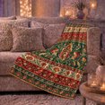 thumbnail image 6 of Traditional Damask Floral Artwork Design Ornate Deep Red, Cozy Botanical Garden Scene, Warm Flannel Blanket for Sunroom and Reading Nook, Garden Lovers Valentine's Day Gift, Artistic Home Decor, 6 of 9