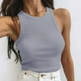 thumbnail image 2 of Dagugfen Going out Tops for Women Casual Basic Sleeveless Crew Neck Ribbed Knit Comfy Slim Tank Top, 2 of 6
