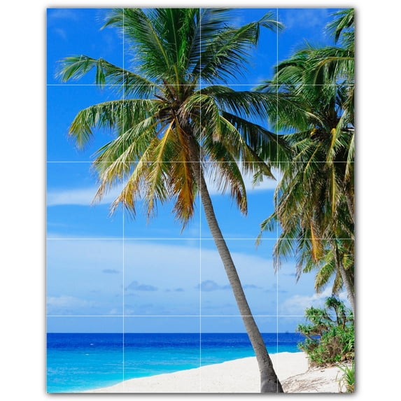 Picture-Tiles.com: Beach Ceramic Tile Wall Mural WAL500078-45L. 32"W x 40"H using (20) 8" x 8" Ceramic Tiles-Satin Finish