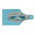 thumbnail image 1 of Sloth Cutting Board, Portrait of Sloth with Mirror Sunglasses Exotic Palm Trees Hawaiian Beach Hipster, Tempered Glass Cutting and Serving Board, Wine Bottle Shape, Grey Blue Aqua, by Ambesonne, 1 of 1