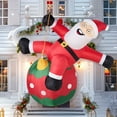 thumbnail image 3 of Joyfy 8 FT Christmas Inflatables Santa Outdoor Decorations,Christmas Swinging Santa on Ornament Blow Ups Yard with Built-in LEDs for Holiday Party Garden Lawn Decor, 3 of 8