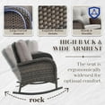 thumbnail image 3 of PARKWELL Outdoor Patio Rocking Chair Wicker High Back Rocker Lounge Chair with Cushion for Backyard Deck Porch,Gray, 3 of 5