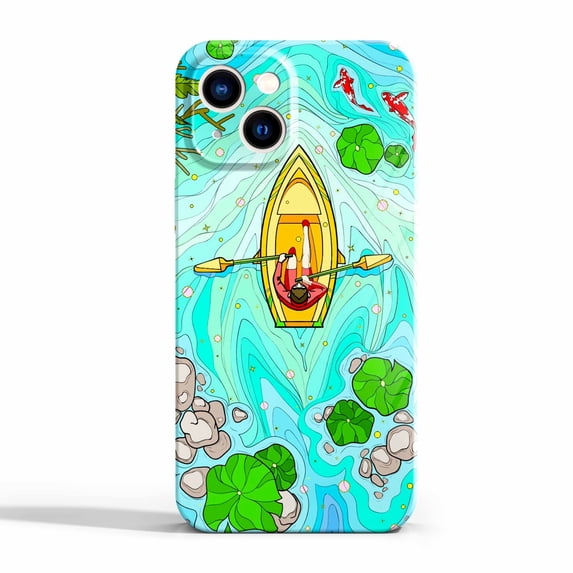 Small Boat Case Compatible with iPhone 13,Aesthetic Art Design Full Cover Protective Case