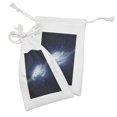 thumbnail image 2 of Outer Space Fabric Pouch Set of 2, Spiral Galaxy Image Space and Stars Celestial Cosmos Expanse Universe Modern, Small Drawstring Bag for Toiletries Masks and Favors, 9" x 6", Navy White, by Ambesonne, 2 of 2