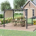 thumbnail image 2 of Resenkos Outdoor Garden Gazebo, Sunshade Gazebo Canopy,12' x 10' Outdoor Retractable Pergola Canopy for Garden Porch Beach, Beige, 2 of 11