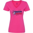 thumbnail image 3 of Inktastic 4th of July Boom Squad Blue and Red Fireworks Women's V-Neck T-Shirt, 3 of 5
