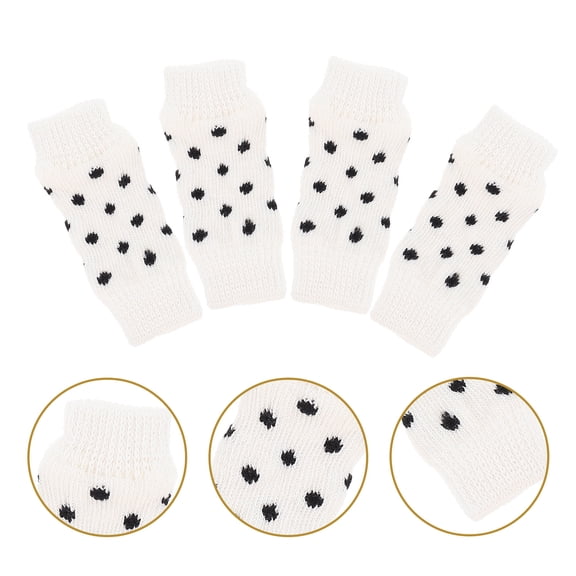 MUSEYA Skin Friendly Pet Leg Warmers 4 Pack Warm Socks for Small Dogs Cute Puppy Socks Slip On Fashionable