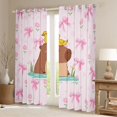 thumbnail image 2 of Erosebridal Cute Capybara Duck Black Out Curtains For Teens,Dreamy Bow Flowers Curtains Pack of 2 (42x63 Each) For Kids Boy Girls,Luxury Bedroom Decor, 2 of 6