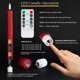 thumbnail image 5 of WYZworks 10" Fluted Ribbed LED Red Grooved Pillar Candles, Remote & 24h Timer Memory, On/Off Switch - Flameless Dimmable Battery Operated w/Flicker Mode, Home Wedding Decor (6 Pack), 5 of 8
