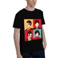 thumbnail image 2 of 180g Cotton Unisex T-Shirt - Beatles-Inspired Pop Art Graphic, Black & White, S-5XL, 2 of 6