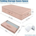 thumbnail image 2 of Underbed Storage Containers Bin with Lids (Set of 2) Large Under Bed Storage Organizer Box with Handle, Foldable Under the Storage Bags for Organizing Clothes, Shoes, Blankets, Pillows-Pink, 2 of 14
