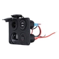thumbnail image 1 of 12V USB Socket Panel, Dual USB with Voltmeter & Cigar Lighter, Quick Charge for Marine RV Truck ATV, Switch Panel for Boat, DIY Kit with LED, 1 of 6