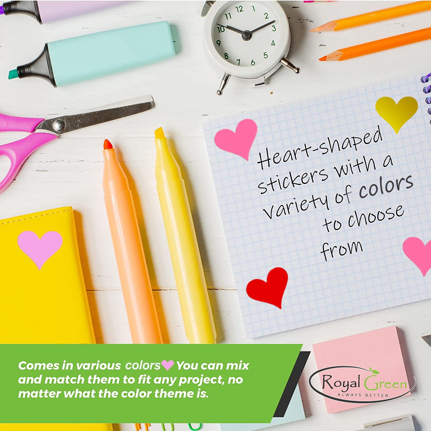 Valentine's Day Heart Stickers 3/4 inch Scrapbooking Sticker Sheets Love Embellishments Metallic Silver Labels 19mm - 4320 Pack by Royal Green