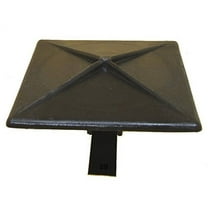 SBD 4.0 Inch (4”) OD Square Black Light Pole Top Cap | Glass-Reinforced (UV n Weather Resistant) Polyester Tubing Plug W/Four Bendable Steel Straps for 3.5" ID | Made in USA 85-00006 by DeltechMfg.