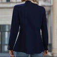 thumbnail image 5 of VIWORLD Women's Solid Color Stand Collar Double Breasted Long Sleeve Blazer Cardigan Office Casual Jacket For Spring&Fall, 5 of 6