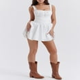 thumbnail image 4 of PENGXIANG Femmes Spaghetti Sangle V Cou Aline Boho Été Plage Décontracté Mini Robe de Soirée, 4 of 6