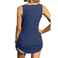 thumbnail image 3 of Nlife Women Square Neckline Sleeveless Curved Hem Solid Color Tank Top, 3 of 3