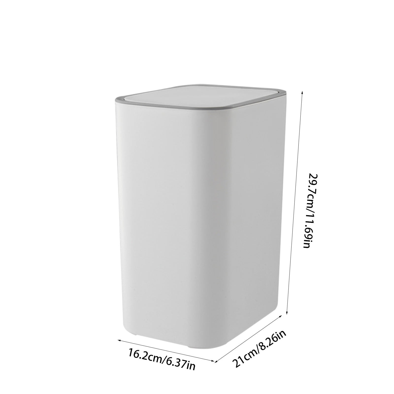 under $5 Fufafayo Trash Can with Lid, Small Bathroom Trash Can Wastebasket, Slim Garbage Can with Inner Bucket, Press Top Lid Garbage Container Bin for Kitchen, Home, Office, Bedroom