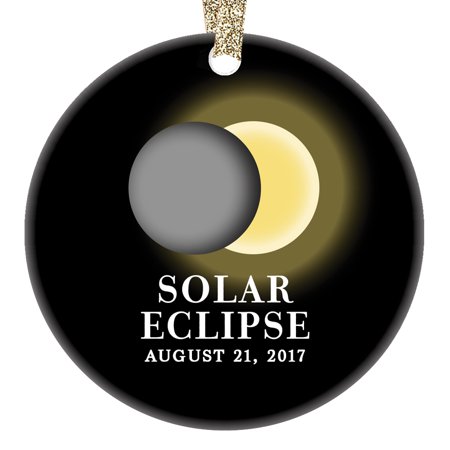 August Ceramics - Solar Eclipse Ornament August 21 2019 North America Total Partial Sun Moon Totality Christmas Tree Gift Idea 3