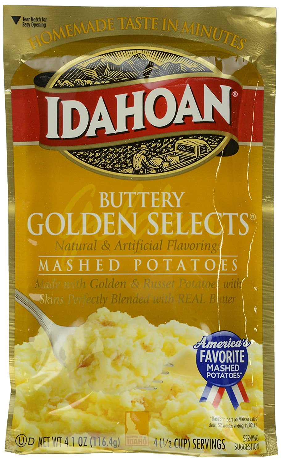 Idahoan Mashed Potatoes Buttery Golden Selects 41 Ounce 5957