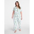 thumbnail image 2 of Joyspun Women's Dreamy Soft Collection Notch Collar Top and Capri Pants Pajama Set, 2-Piece, Sizes XS-3X, 2 of 5