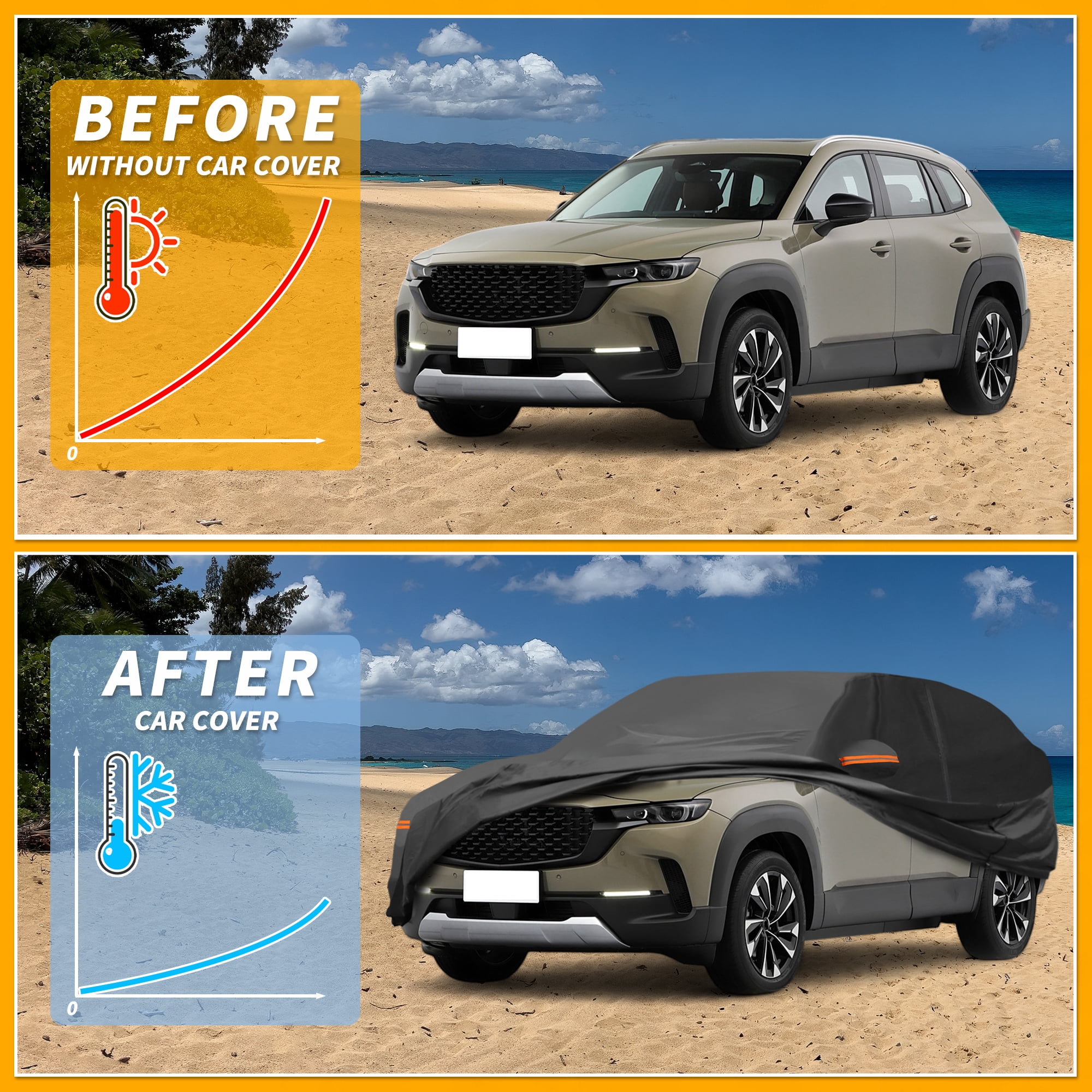 Unique Bargains Durable Waterproof Car Cover Black ["for Mazda CX-50"]