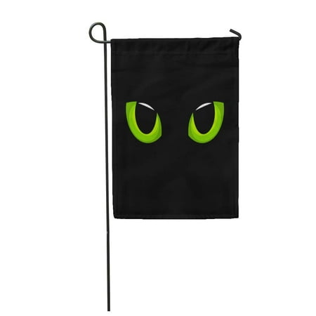 SIDONKU Halloween Hypnotic Green Cat Eyes in Darkness Cartoon Cute Monster Eyeball Dark Garden Flag Decorative Flag House Banner 28x40 inch