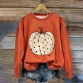 thumbnail image 2 of Womens Long Sleeve Hoodies Sweatshirts Winter Fall Sweater Crewneck Cute Pumpkin Print Graphic Ladies Fall Blouses Tops, 2 of 4