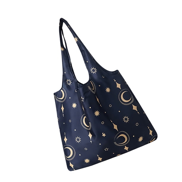 Cateissary Bolsa de compras Bolsa de hombro plegable portátil Bolsa de almacenamiento de comestibles reutilizable Almacenamiento y organización del hogar cian S
