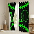 thumbnail image 3 of Castle Fairy Teenagers Eat Sleep Baseball Black Out Curtains,Sport Theme Curtains Pack of 2 (42x63 Each),Black Green Bedroom Curtains,Ultra Soft Home Decor, 3 of 6