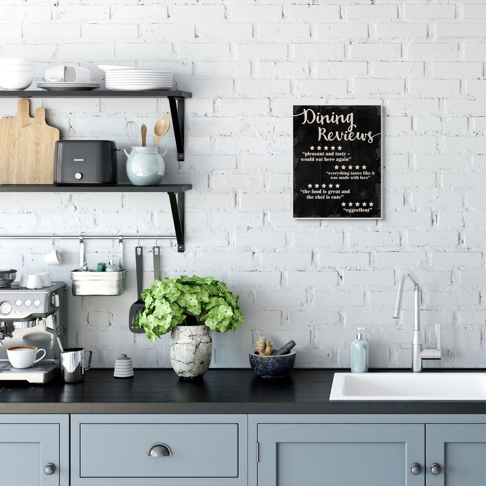 Stupell Industries Dining Reviews Five Star Kitchen Black Funny Word Design Wall Plaque by Daphne Polselli