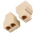 thumbnail image 4 of REGALWOVEN 2Pcs RJ11 6P4C Female to Dual Female Y Splitter Phone Jack Adapter Divider Beige, 4 of 6