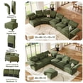 thumbnail image 6 of LLappuil Modular Sectional Sofa, Oversiezed Curved Sectional Couch with Storage & Hexagon Seat, Corduroy Sectional Sofa with Adjustable Arms & Backs for Living Room Green, 6 of 12
