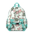 thumbnail image 3 of LightGreen Dinosaurs Floral Pattern Backpack for School,Cute School Bag,Schoolbag with Adjustable Shoulder Straps & Padded Back,15.25"x11.5"x5.25", 3 of 5