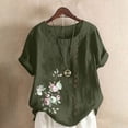 thumbnail image 2 of Camisetas de Manga Corta para las Mujeres Impreso Botón de Manga Corta Camiseta Blusa Poliéster, Ropa Casual Mirar Superior para las Mujeres, 2 of 4