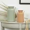 thumbnail image 2 of DecMode 10", 8"H Jug Multi Colored Metal Vase with Handles, Set of 2, 2 of 10