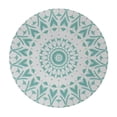 thumbnail image 4 of HAOXIT Aqua Round Tablecloth Fitted,Mandala Tribal Design Tie Dye Print Elastic Edged Polyester Table Cover, Fits Round Table, for Dining Banquet,Sea Green White 54"-58, 4 of 8