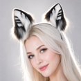 thumbnail image 5 of Cat Halloween Accessories, Black Cat for Girls, Kitten Halloween, Halloween Party Favors, 8X8 in Faux Striped Cat Ear Thick Headband, Comfortable Wearable Party Headwear for Daily, 5 of 6