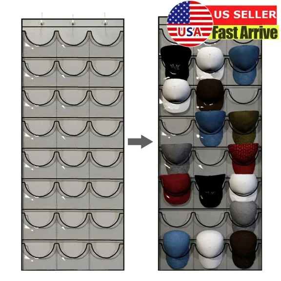 24 Hat Rack Organizer Baseball Holder Storage Hanger Door Wall Coat Caps Stands