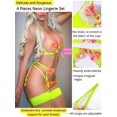 thumbnail image 3 of ORUYROP Floral Embroidered, Underwire, G-String, Garter Belt, 4 Pieces Lingerie, 3 of 6