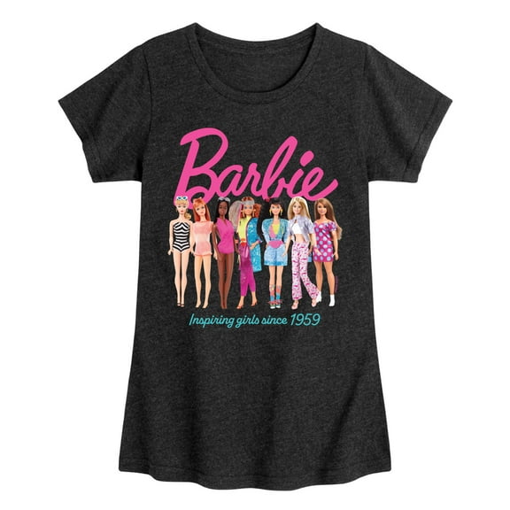 Barbie - Barbie Inspiring Girls Since 1959 - Girls Fitted Short Sleeve Graphic T-Shirt
