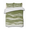 thumbnail image 2 of Sage Green Ombre Full Size Down Alternative Comforter, Lightweight Comforter Quilt Bedding Set with Pillow Shams Modern Moire Abstract Art Luxury All Seasons Bed Comforter Duvet Insert 78"x90", 2 of 7