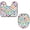 Multicolor, variant on PhooArto Toilet Lid Cover and U-Shaped Toilet Floor Mat Set of 2 Pieces, Abstract Art Geometric Pattern Toilet Mat Set, Machine Washable Seat Covers Non-Slip Absorbent Rugs