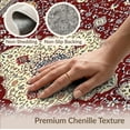 thumbnail image 6 of ODIKA 5'x7' Washable Area Rug Vintage Grey Boho Layout Traditional Vine Scrolls Throw Maroon for Guest Room, Lounge, Apartment, Non-Slip Low Profile, Stain Resistant, 6 of 7