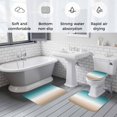 thumbnail image 5 of Teal Beige Ombre Cream Bath Mat 3 Piece Bathroom Rug Set,Modern Turquoise Abstract Art Aesthetics Non Slip Bath Rug Contour Mat and Toilet Lid Cover,Absorbent Shower Mats Soft Bath Rugs and Mats Sets, 5 of 8