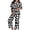 H1-Black756, variant on Puliio Women's Halloween Pajamas Sets 2 Piece Button‑Down Ghost Print Short Sleeve Breathable Sleepwear Nightwear Pjs Set