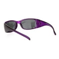 thumbnail image 4 of Womens Rhinestone Anti-glare Polarized Chic Narrow Rectangular Sunglasses Purple Black, 4 of 4
