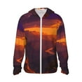 thumbnail image 2 of Uemuo Sunset Valley Western Cowboy Pattern Women's Full Zip UPF 50+ Sun Protection Hoodie Jacket Long Sleeve Sun Shirt Hiking Outdoor Performance with Pockets-Medium, 2 of 9