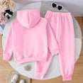 thumbnail image 6 of Kogui Girl Outfit Girls 2 Pieces Outfit Sets Graphic Fleece Splice Hoodies with Leggings Set Size 4T 5T (Pink,4-5 Years), 6 of 7