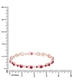 thumbnail image 5 of AFFY 14k Rose Gold Over Sterling Silver Leaf Shape Tennis Bracelet Round Shape Simulated Ruby 8.25", 5 of 6